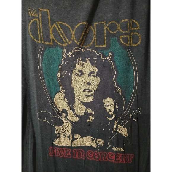 DOORS Cutout Sleeves Longline Tee M - Picture 2 of 3